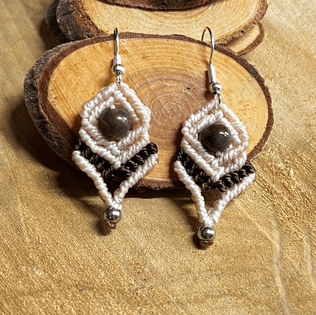 Boucles agate indienne