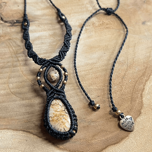 Collier jaspe bambou