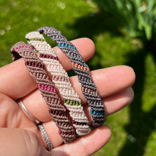 Bracelet rangs gris