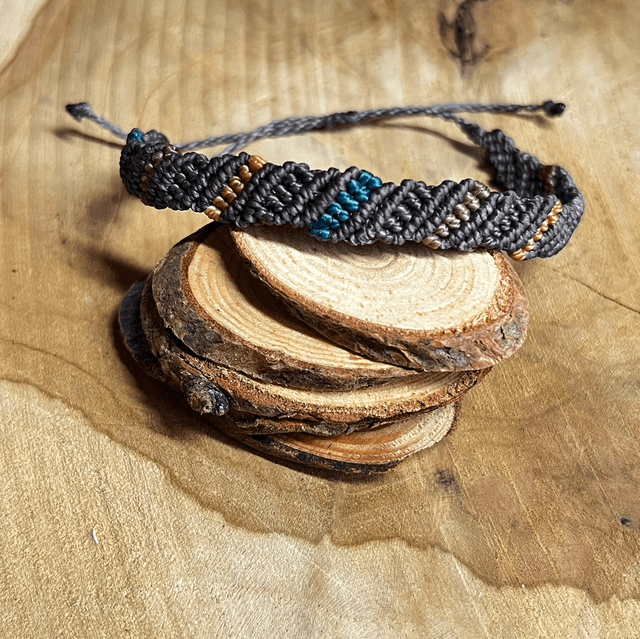 Bracelet rangs gris