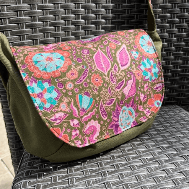Besace moyenne - Kaki/rose